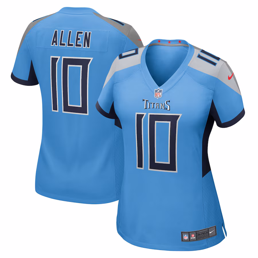 Women's Tennessee Titans Brandon Allen Nike Light Blue Team Game Jersey