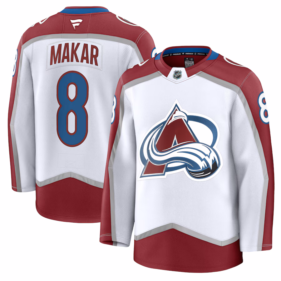 Men's Colorado Avalanche Cale Makar Fanatics White Away Premium Jersey