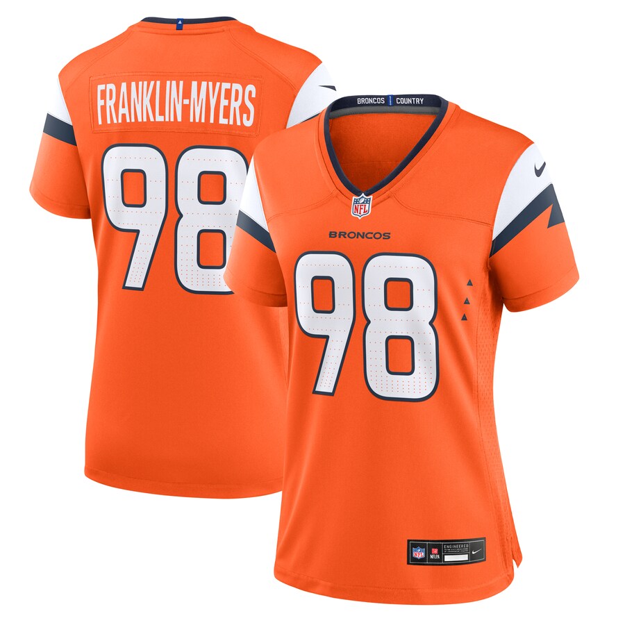 Women's Denver Broncos John Franklin-Myers Nike Orange Team Game Jersey