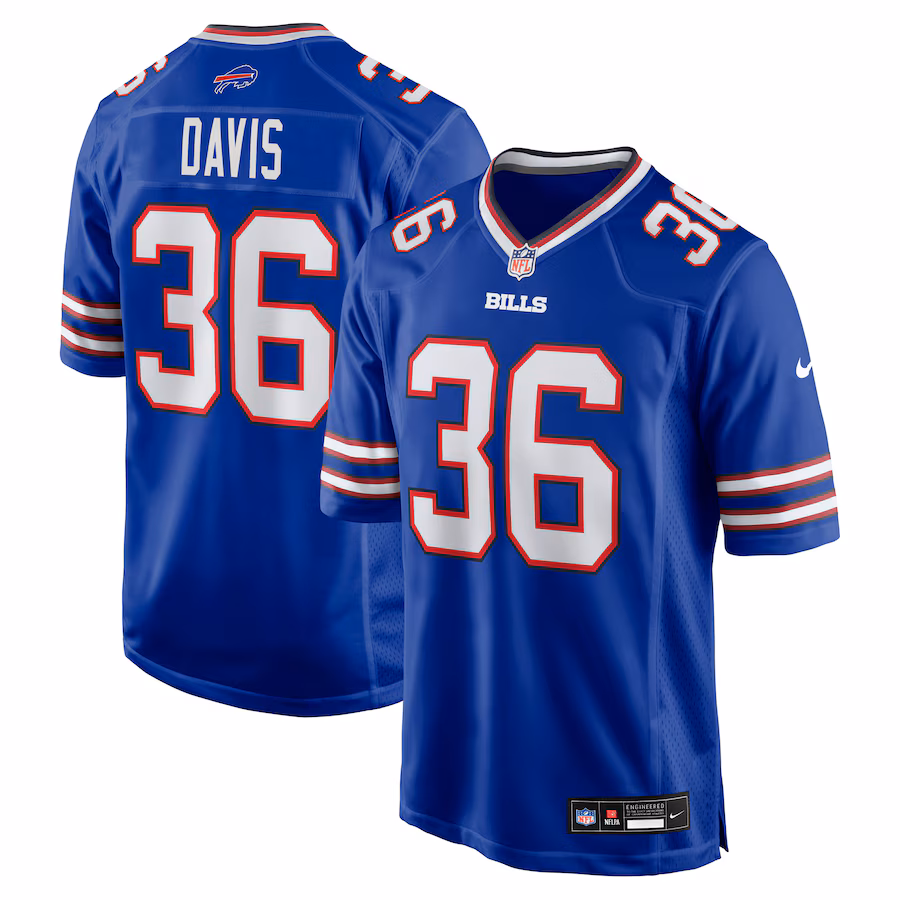 Men's Buffalo Bills Caden Davis Nike Royal Team Game Jersey