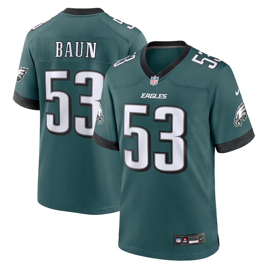 Men's Philadelphia Eagles Zack Baun Nike Midnight Green Game Jersey
