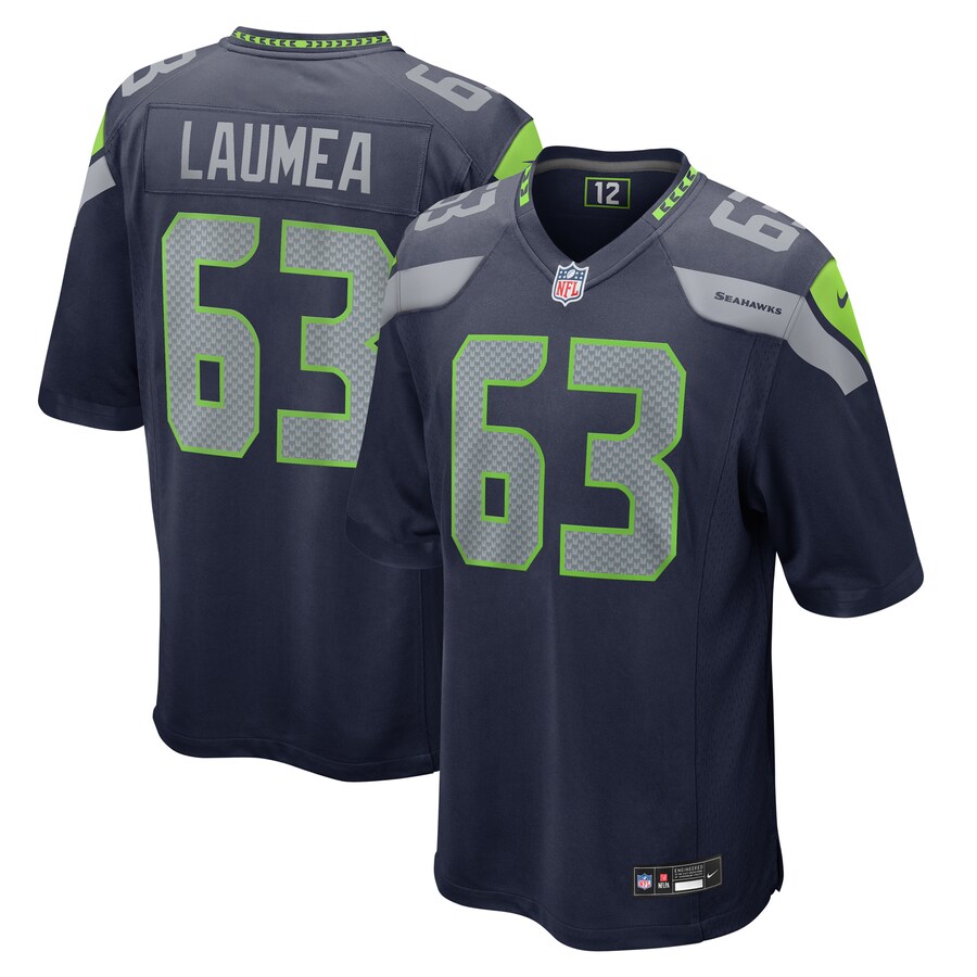 Men's Seattle Seahawks Sataoa Laumea Nike College Navy Game Jersey