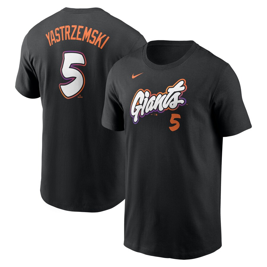 Men's San Francisco Giants Mike Yastrzemski Nike Anthracite 2025 City Connect Fuse Name & Number T-Shirt
