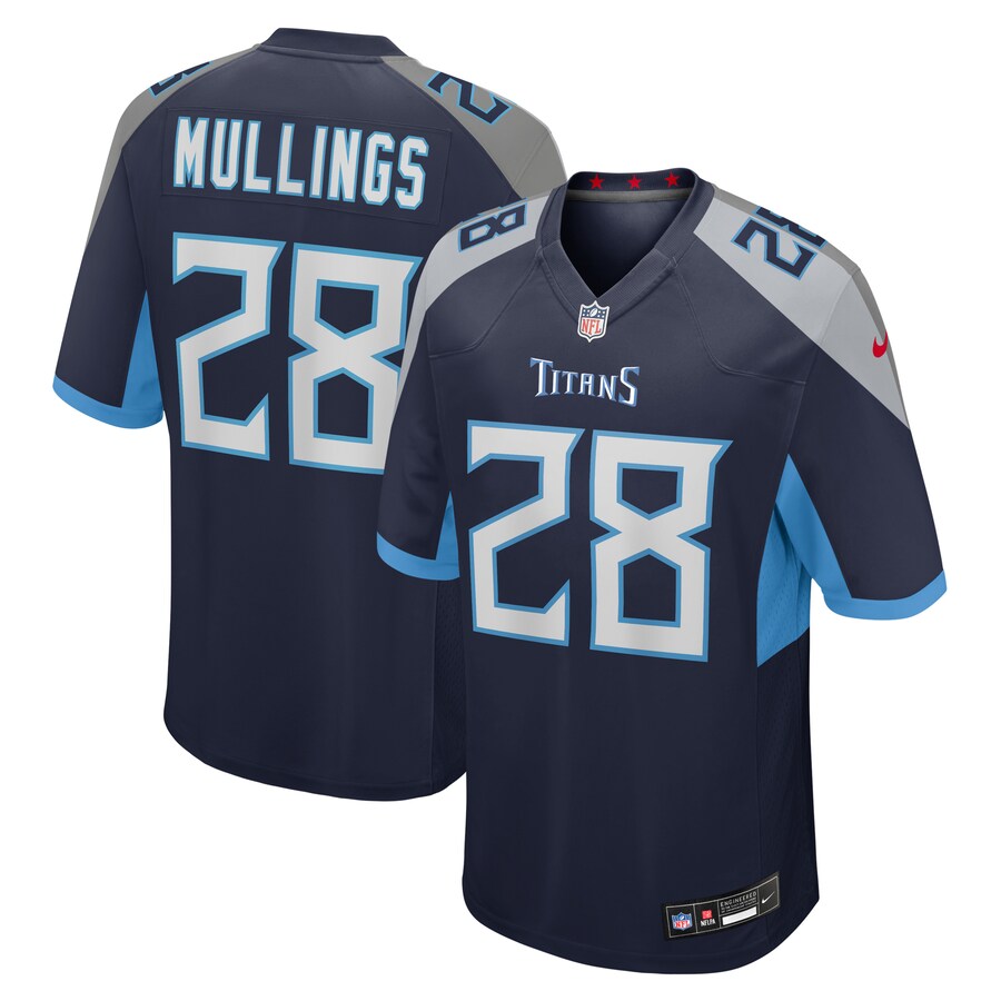 Men's Tennessee Titans Kalel Mullings Nike Navy Team Game Jersey