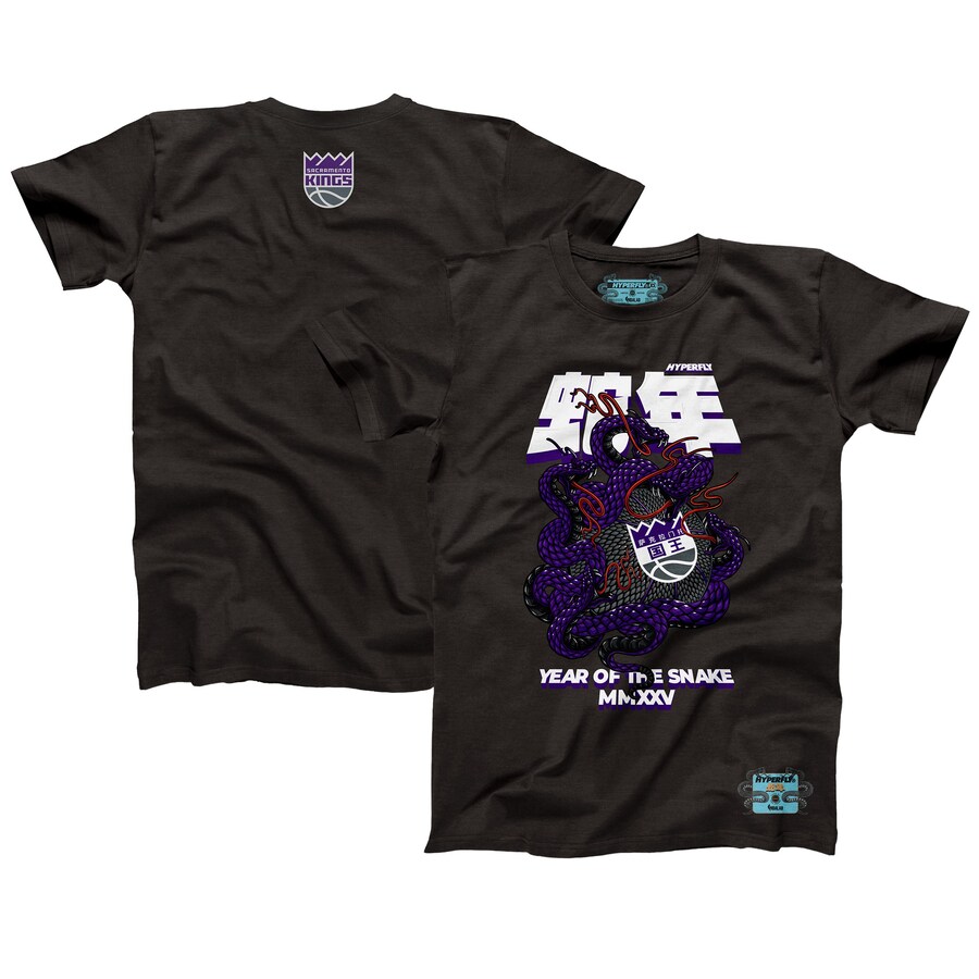 Unisex Sacramento Kings NBALab x Hyperfly Heather Black Year of the Snake Lunar New Year Collection T-Shirt