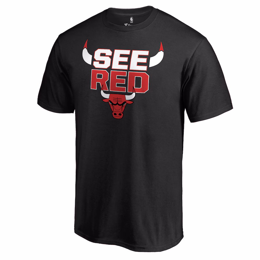Men's Chicago Bulls Black Hometown Collection See Red T-Shirt
