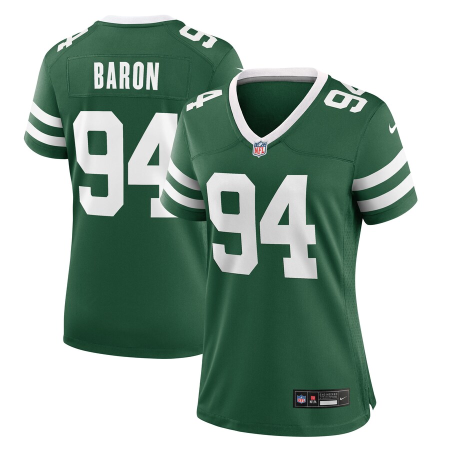 Women's New York Jets Tyler Baron Nike Legacy Green Team Game Jersey