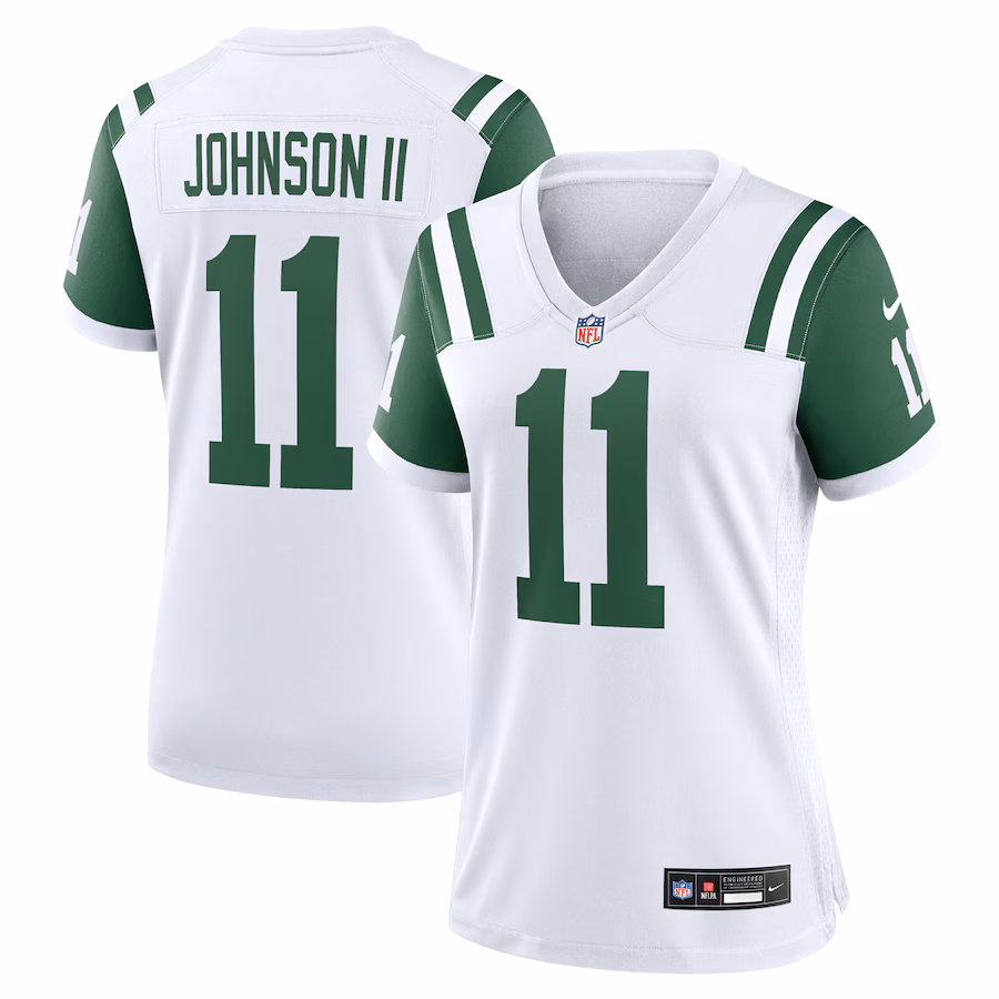 Women's New York Jets Jermaine Johnson II Nike White Classic Alternate Player Game Jersey
