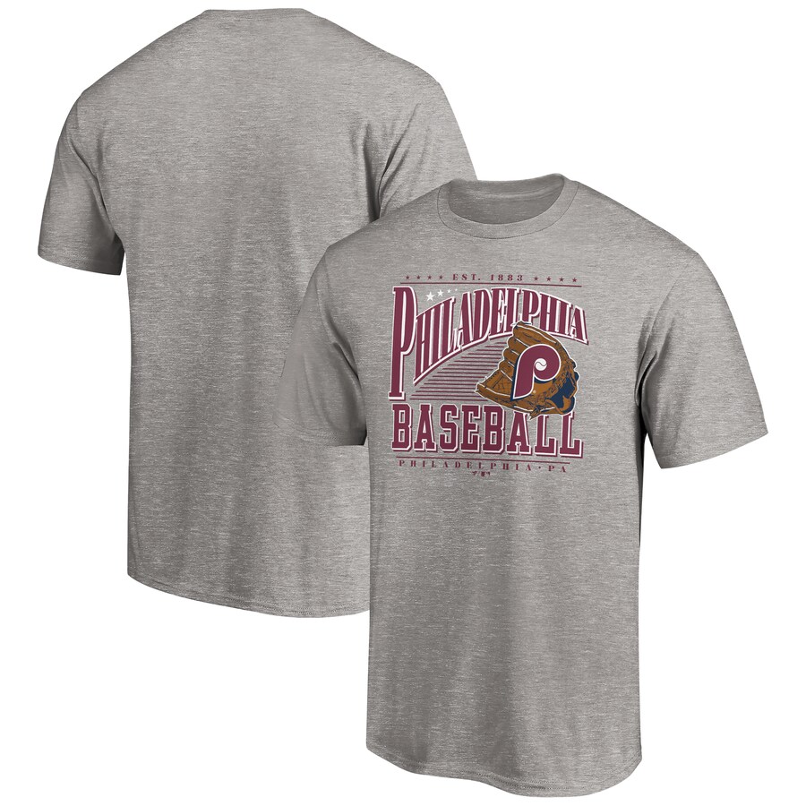 Men's Philadelphia Phillies Heather Gray Cooperstown Collection Winning Time T-Shirt