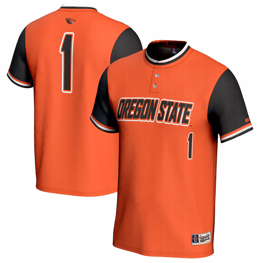 #1 Oregon State Beavers GameDay Greats Youth Softball Fashion Jersey - Orange