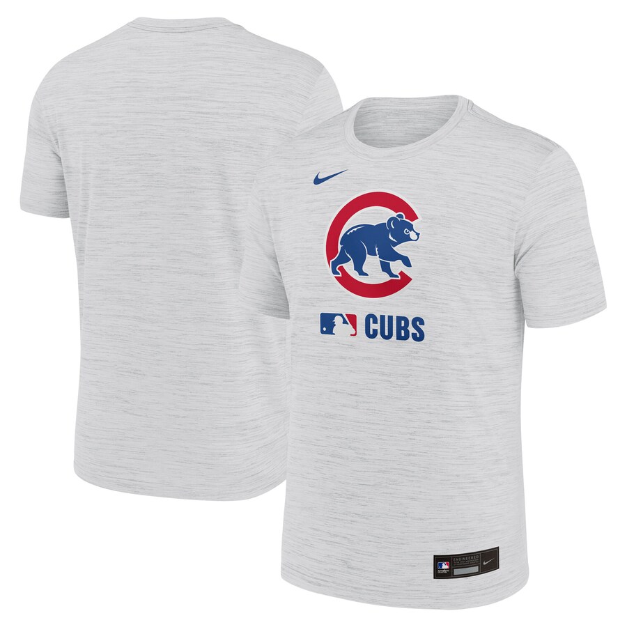 Men's Chicago Cubs Nike White Authentic Collection Velocity Performance Practice T-Shirt