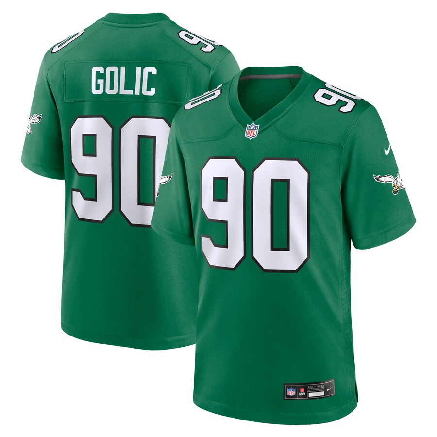Men's Philadelphia Eagles Mike Golic Nike Kelly Green Retired Player Alternate Game Jersey