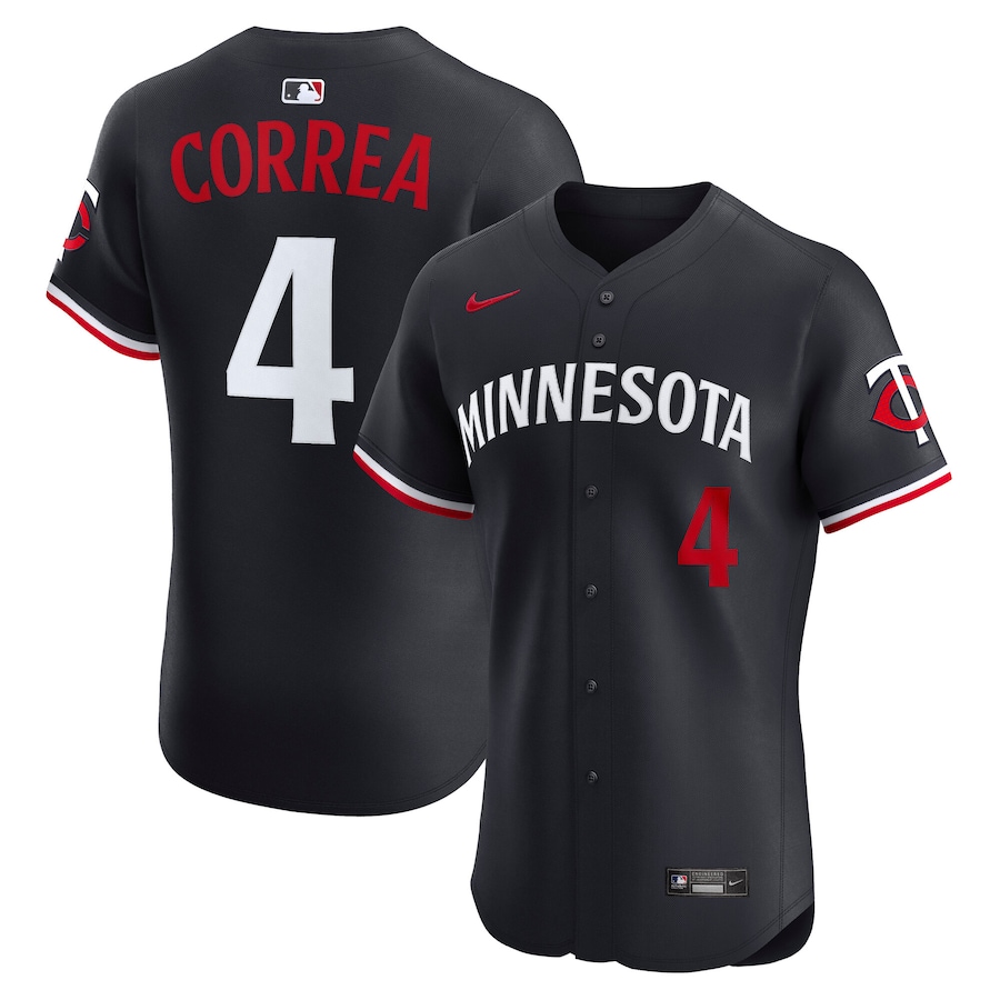 Men's Minnesota Twins Carlos Correa Nike Navy Alternate 2 Elite Jersey