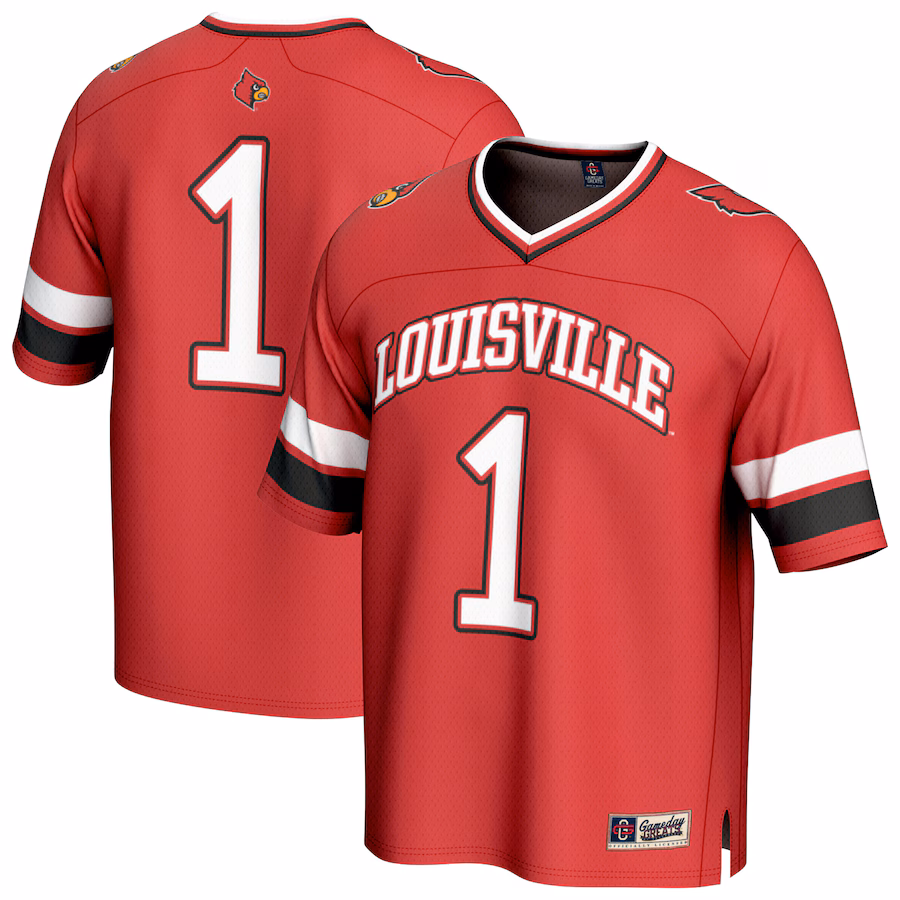 Youth GameDay Greats #1 Red Louisville Cardinals Lightweight Collegiate Football Fashion Jersey