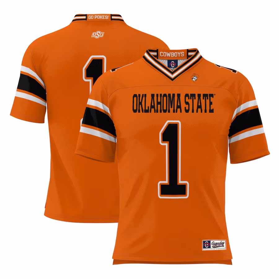 #1 Oklahoma State Cowboys GameDay Greats Football Jersey - Orange