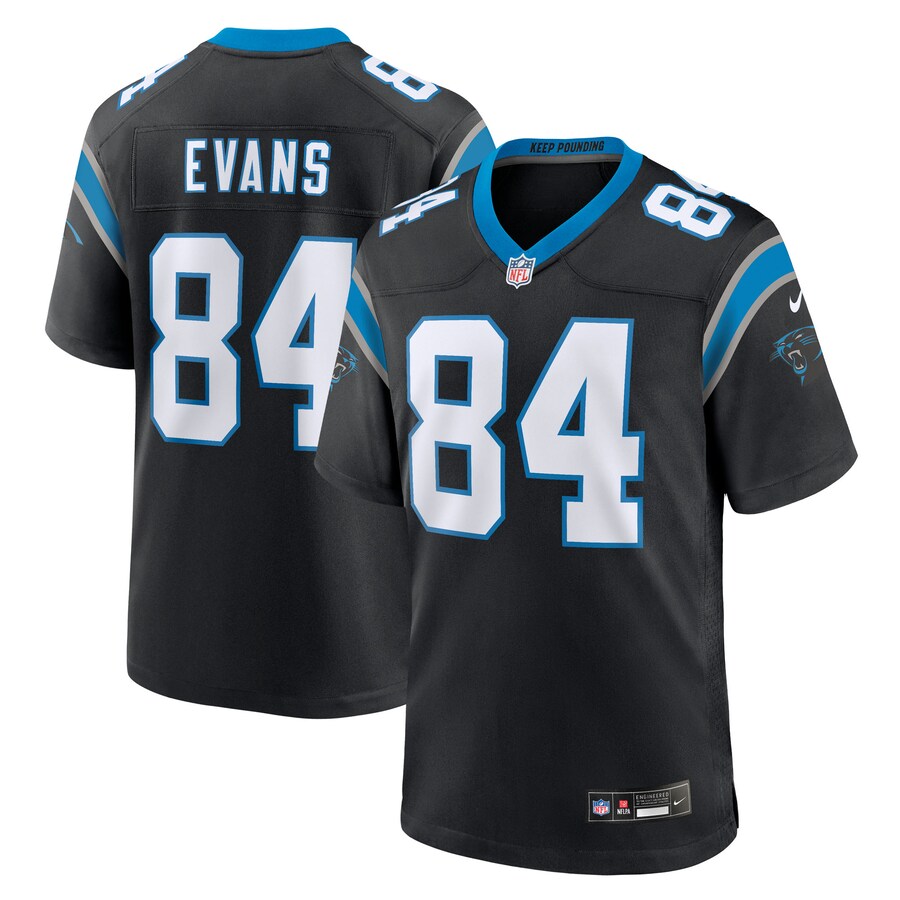 Men's Carolina Panthers Mitchell Evans Nike Black Team Game Jersey