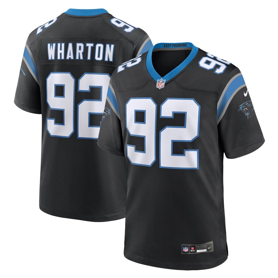 Men's Carolina Panthers Tershawn Wharton Nike Black Team Game Jersey