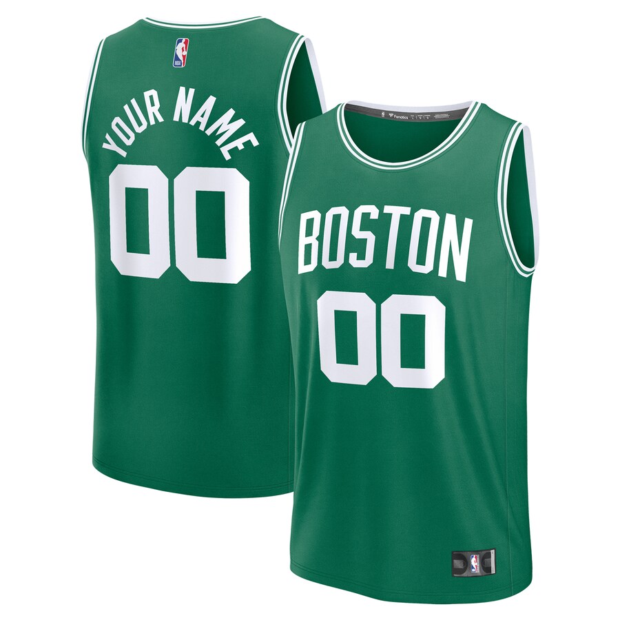 Youth Boston Celtics Fanatics Kelly Green Fast Break Custom Replica Jersey - Icon Edition