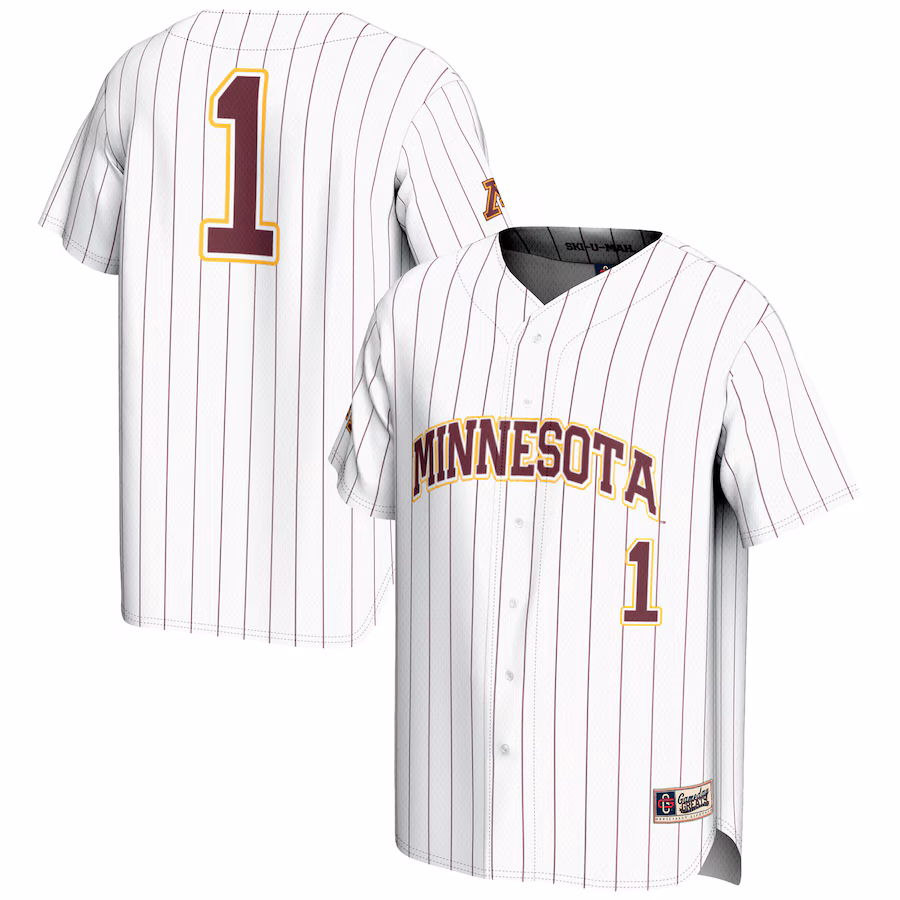 Men's GameDay Greats #1 White Minnesota Golden Gophers Lightweight Baseball Jersey