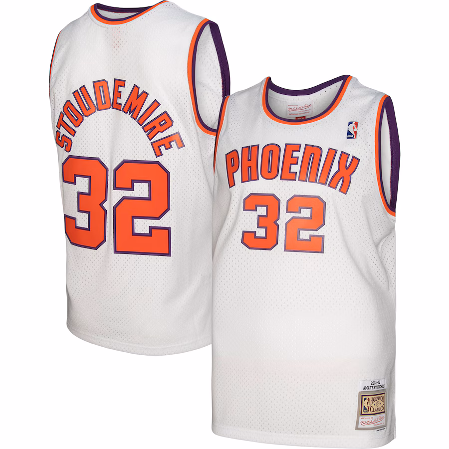 Men's Phoenix Suns Amar'e Stoudemire Mitchell & Ness White 2001/02 Hardwood Classics Swingman Jersey