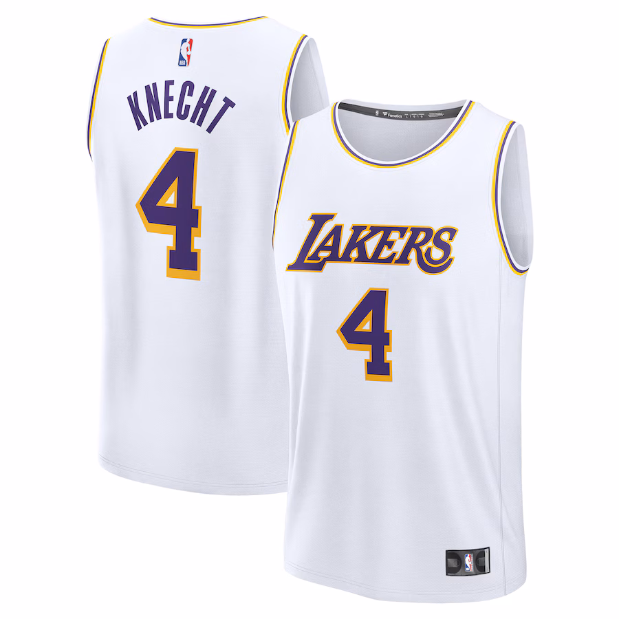 Men's Los Angeles Lakers Dalton Knecht Fanatics White Fast Break Replica Player Jersey - Association Edition