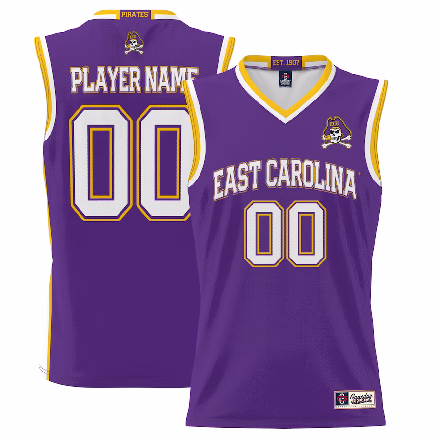 ECU Pirates GameDay Greats Youth NIL Pick-A-Player Lightweight Basketball Jersey - Purple