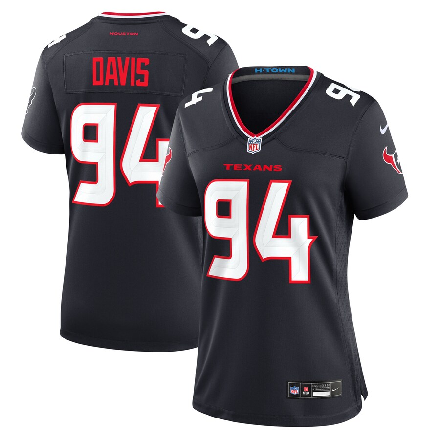Women's Houston Texans Khalil Davis Nike Navy Team Game Jersey