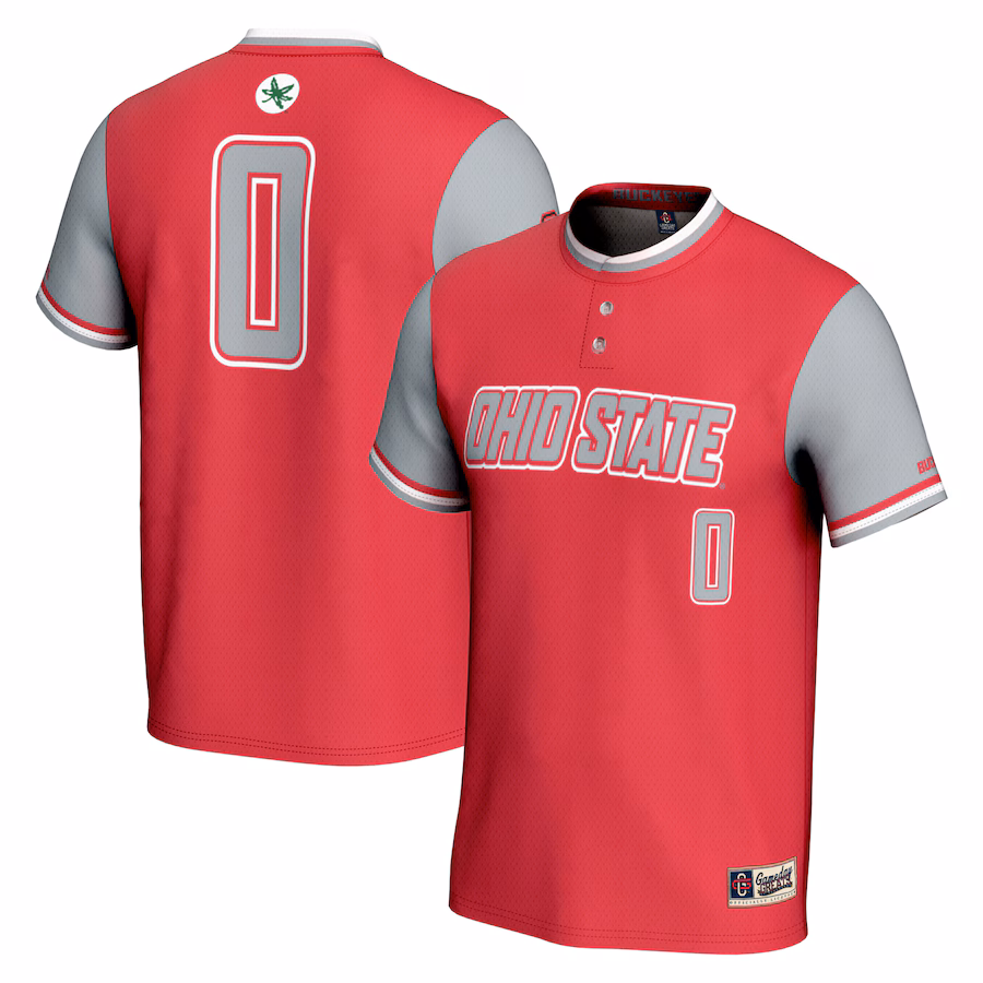 Unisex GameDay Greats #0 Scarlet Ohio State Buckeyes Lightweight Softball Jersey