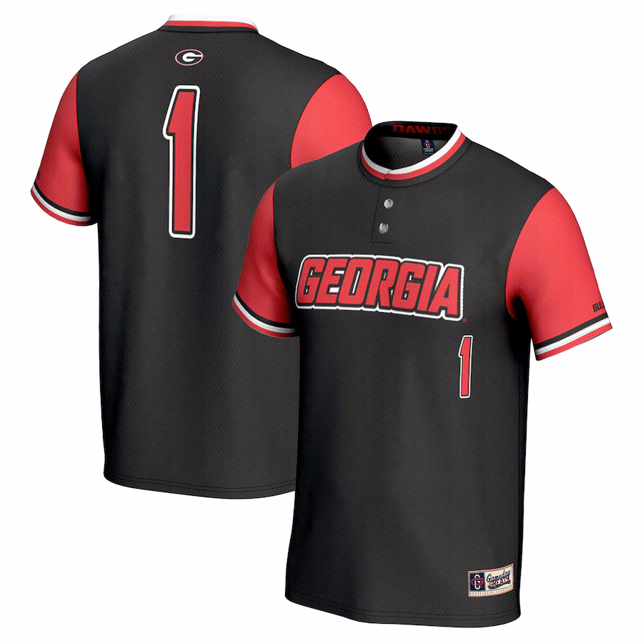 Unisex GameDay Greats #1 Black Georgia Bulldogs Lightweight Softball Jersey