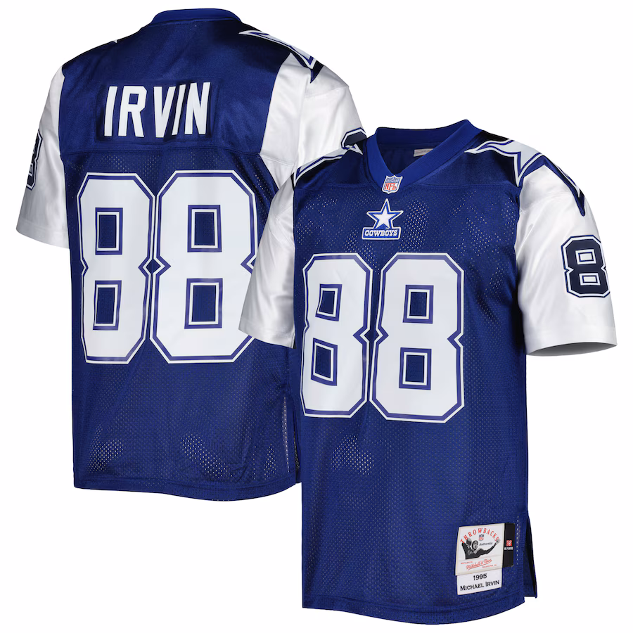 Men's Dallas Cowboys 1995 Michael Irvin Mitchell & Ness Navy Authentic Throwback Retired Player Jersey