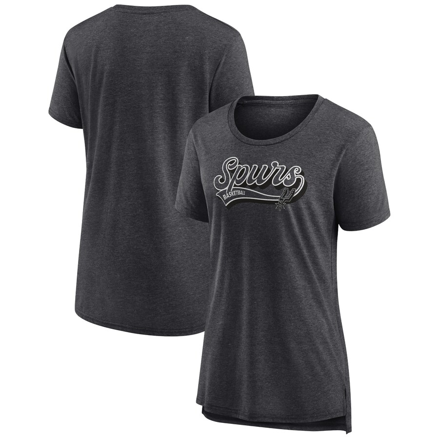 Women's San Antonio Spurs Fanatics Heather Charcoal League Leader Tri-Blend T-Shirt