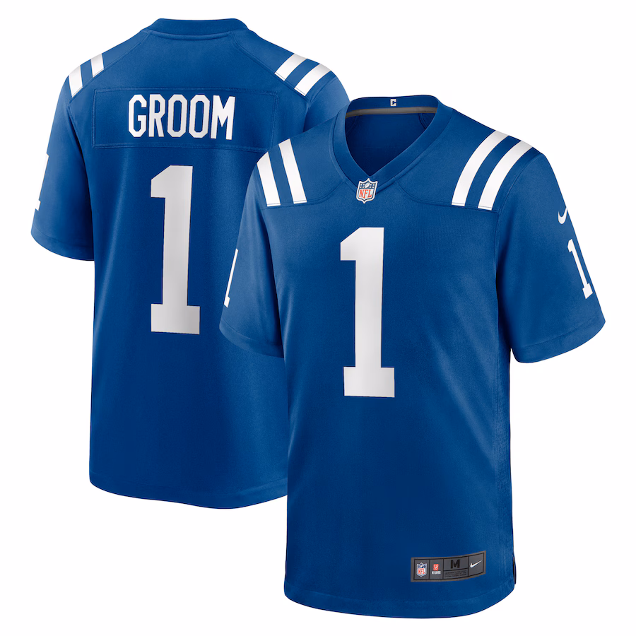 Men's Indianapolis Colts Number 1 Groom Nike Royal Game Jersey
