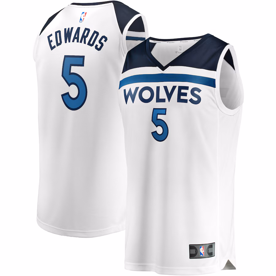 Men's Minnesota Timberwolves Anthony Edwards Fanatics White Fast Break Replica Player Jersey - Association Edition