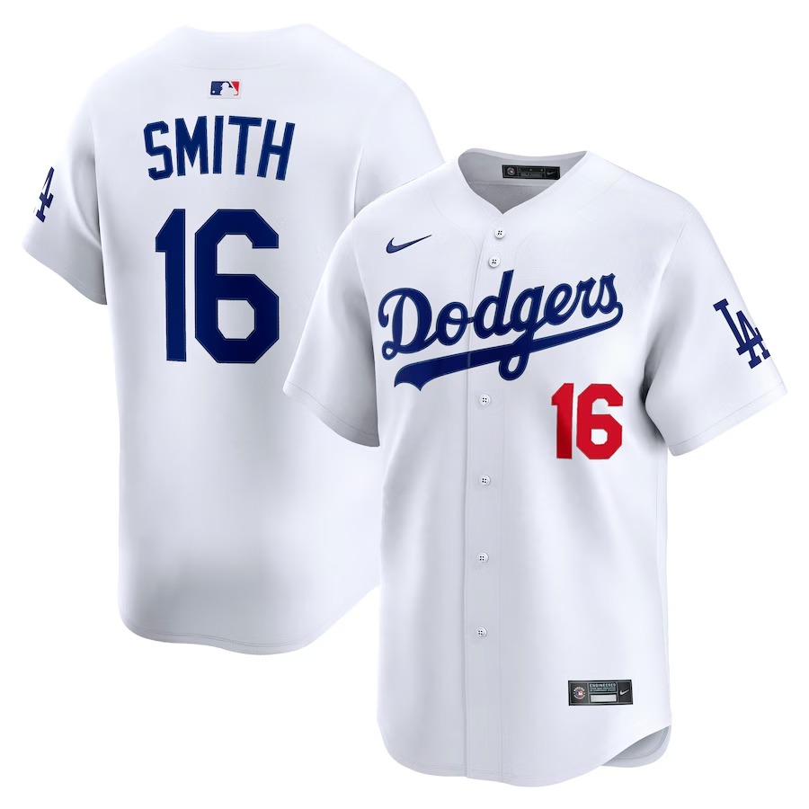 Men's Los Angeles Dodgers Will Smith Nike White Alternate Limited Player Jersey