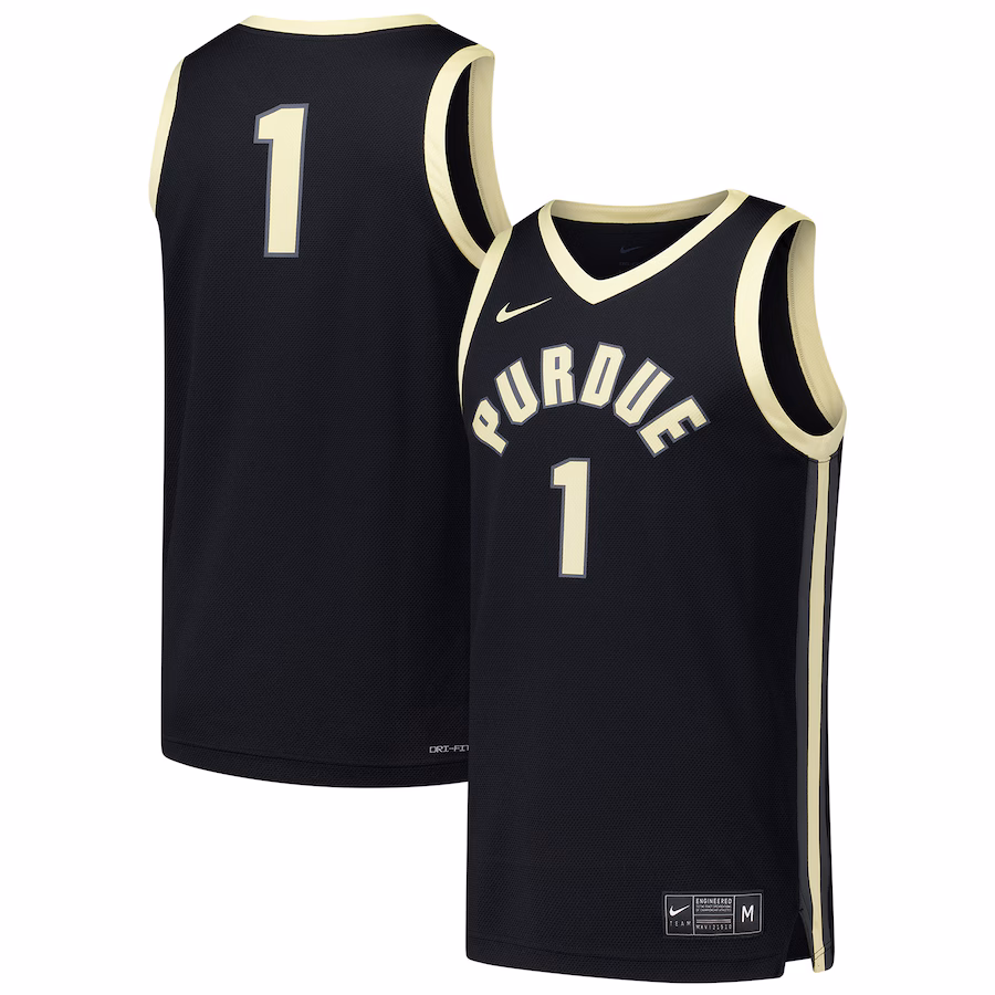Men's Nike #1 Black Purdue Boilermakers  Replica Basketball Jersey