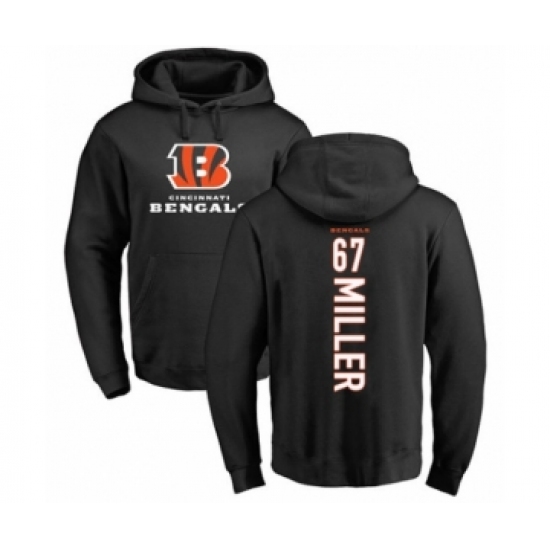 Football Cincinnati Bengals #67 John Miller Black Backer Pullover Hoodie