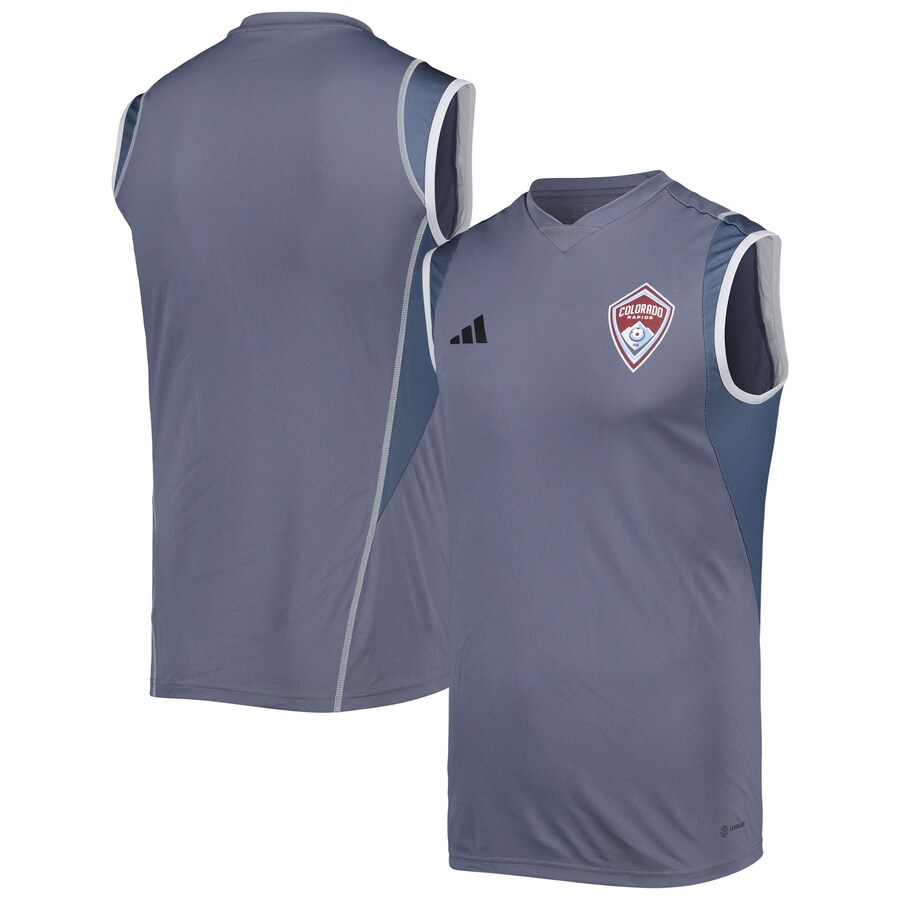 Men's Colorado Rapids adidas Gray 2023 On-Field Sleeveless Training Jersey
