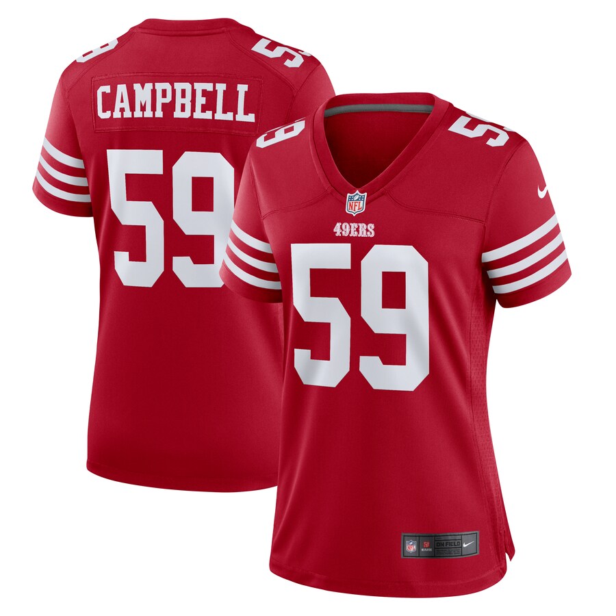 Women's San Francisco 49ers De'Vondre Campbell Nike  Scarlet Team Game Jersey