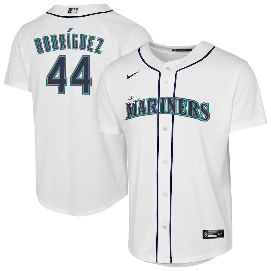 Youth Seattle Mariners Julio Rodriguez Nike White Home Replica Player Jersey