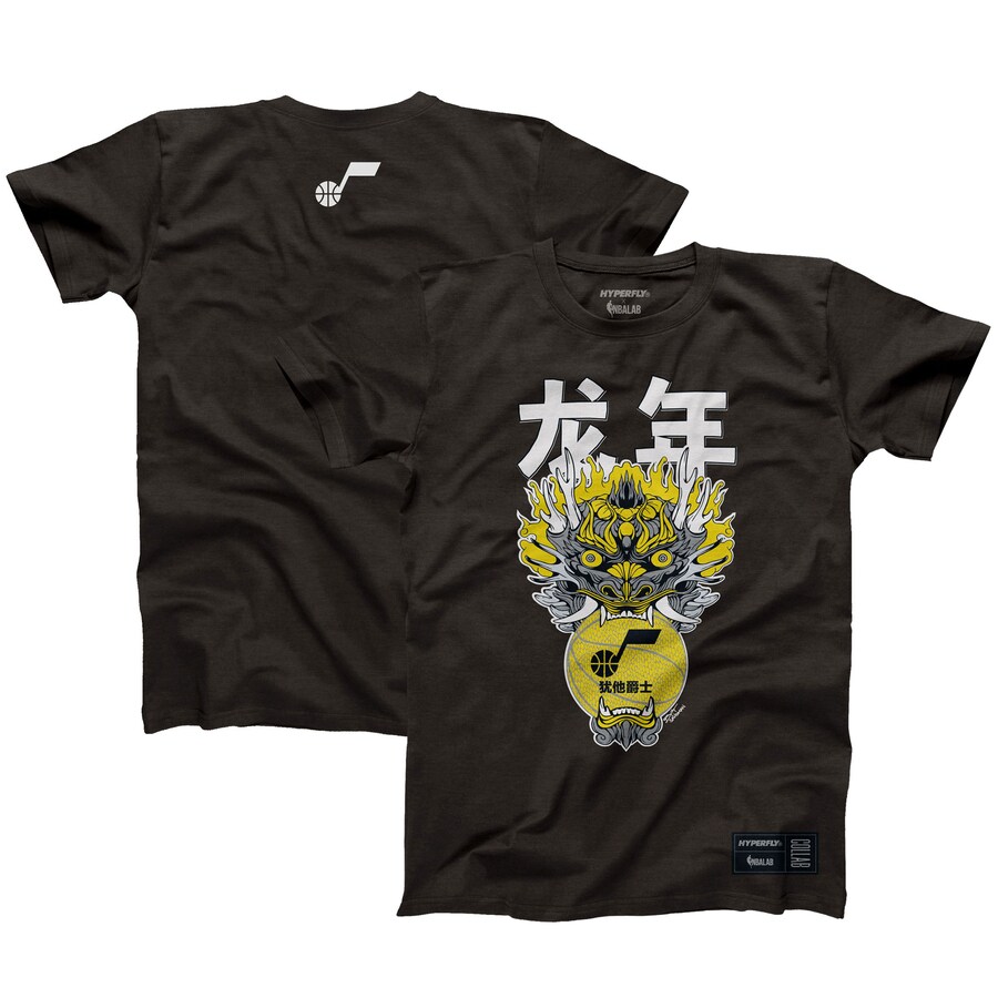 Unisex Utah Jazz  Hyperfly Heather Black Year of the Dragon Lunar New Year Collection T-Shirt