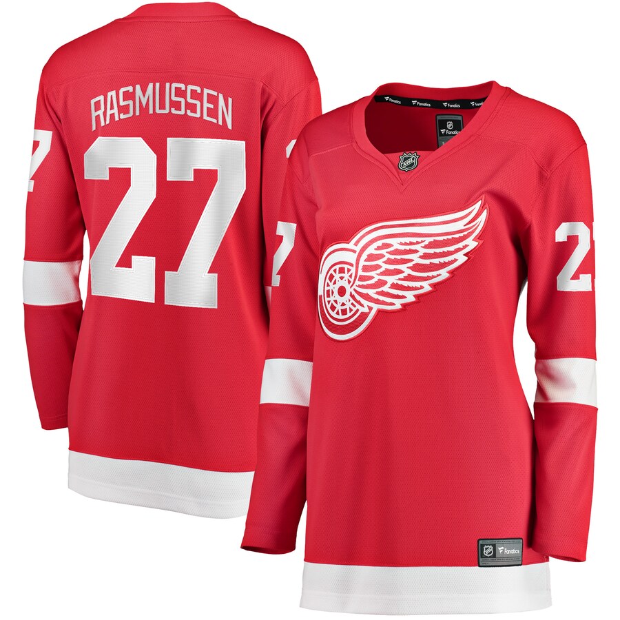 Women's Detroit Red Wings Michael Rasmussen Fanatics Branded Red Home Breakaway Player Jersey
