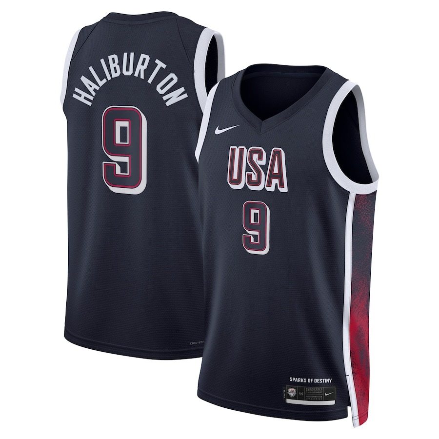 Unisex Men's USA Basketball Tyrese Haliburton Nike Navy 2024 Swingman Player Jersey
