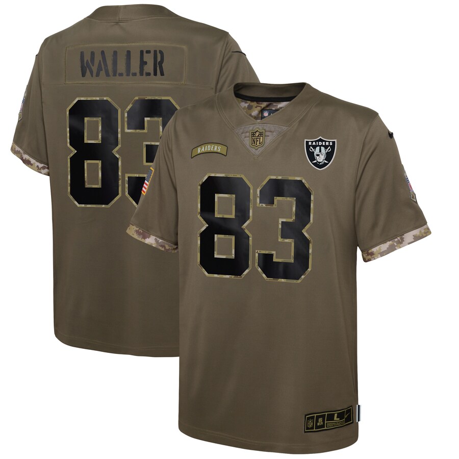 Youth Las Vegas Raiders Darren Waller Nike Olive Salute To Service Player Limited Jersey