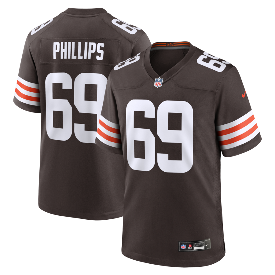 Men's Cleveland Browns Tyre Phillips Nike Brown Team Game Jersey