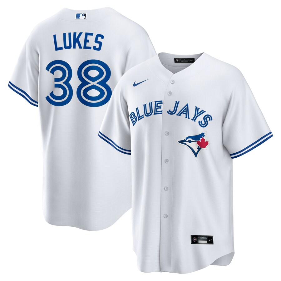 Men's Toronto Blue Jays Nathan Lukes Nike White Home Replica Jersey