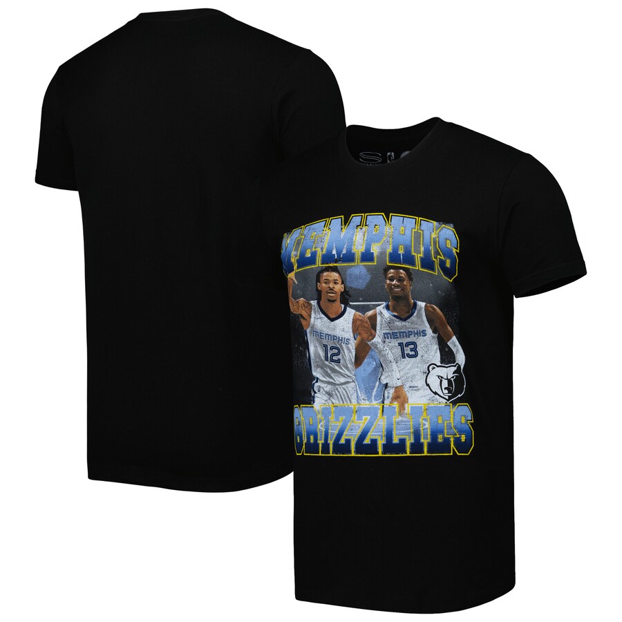 Unisex Memphis Grizzlies Ja Morant & Jaren Jackson Jr. Stadium Essentials Black Player Duo T-Shirt