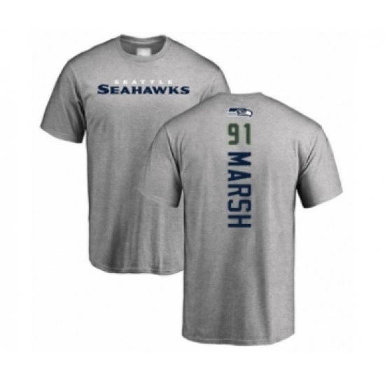 Football Seattle Seahawks #91 Cassius Marsh Ash Backer T-Shirt