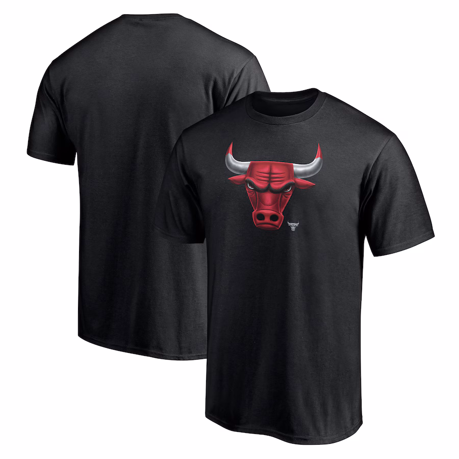 Men's Chicago Bulls  Black Midnight Mascot T-Shirt