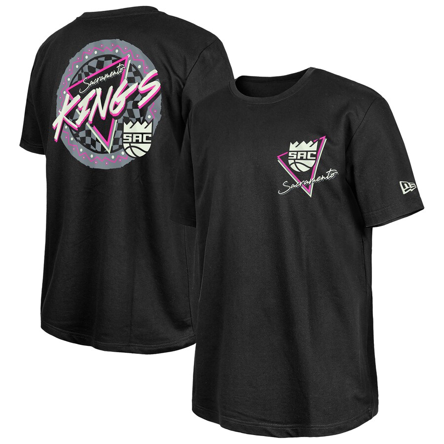 Sacramento Kings  New Era Black Glow-in-the-Dark T-Shirt