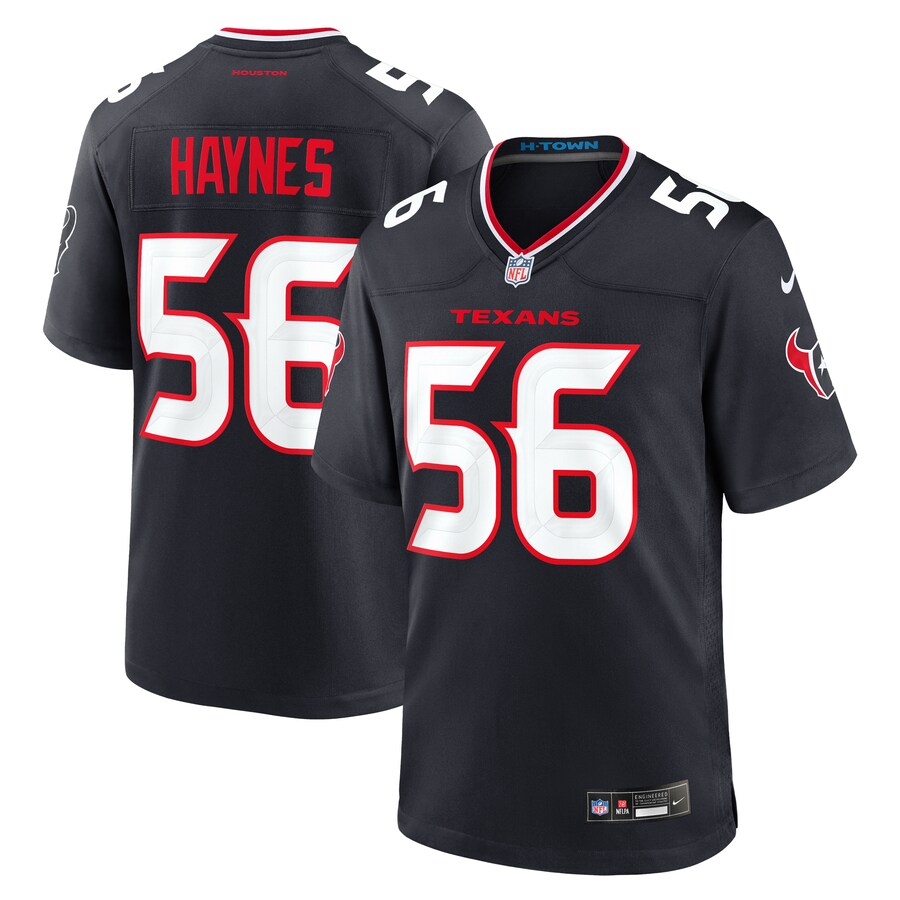 Men's Houston Texans Marcus Haynes Nike Navy Team Game Jersey